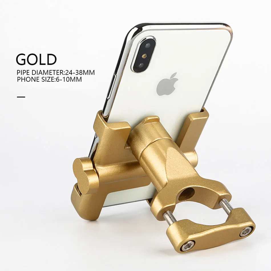  Aluminum Bicycle Phone Holder Motorcycle bracket For 3.5-6.2 inch Smartphone Adjustable Support GPS