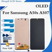 Lcd para samsung galaxy a50s a507 a507f display lcd tela de toque digitador assembléia com quadro com ferramentas