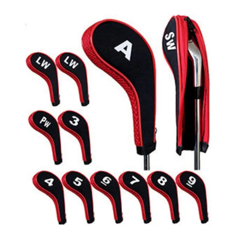 Golf Irons Head Cover Irons Headcover 12pcs/set  Zipper Golf Clubs Protecter 3