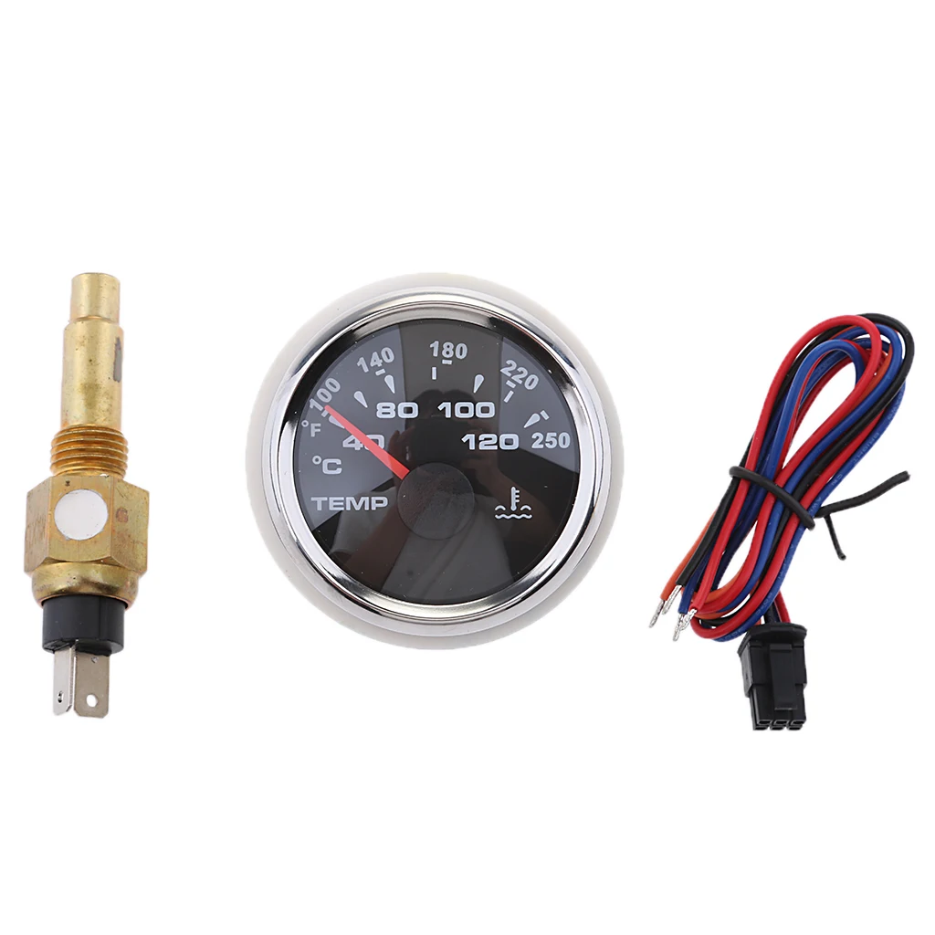 

52mm 2" Boat Water Temperature Gauge & Temp Sensor For Marine Yacht Speedboat 9-32V Waterproof IP67 Boat Accessories Marine