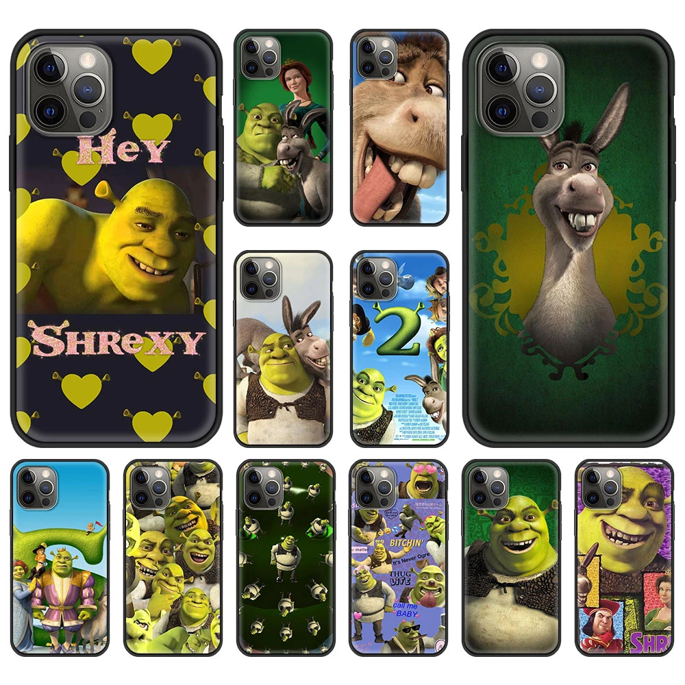 Shrek Phone Case For iPhone 13 Pro Max 11 12 Pro XS Max 8 7 Plus X XR SE 2020 13 Mini Fundas Silicone Soft TPU Shockproof Shell iphone 13 pro cover