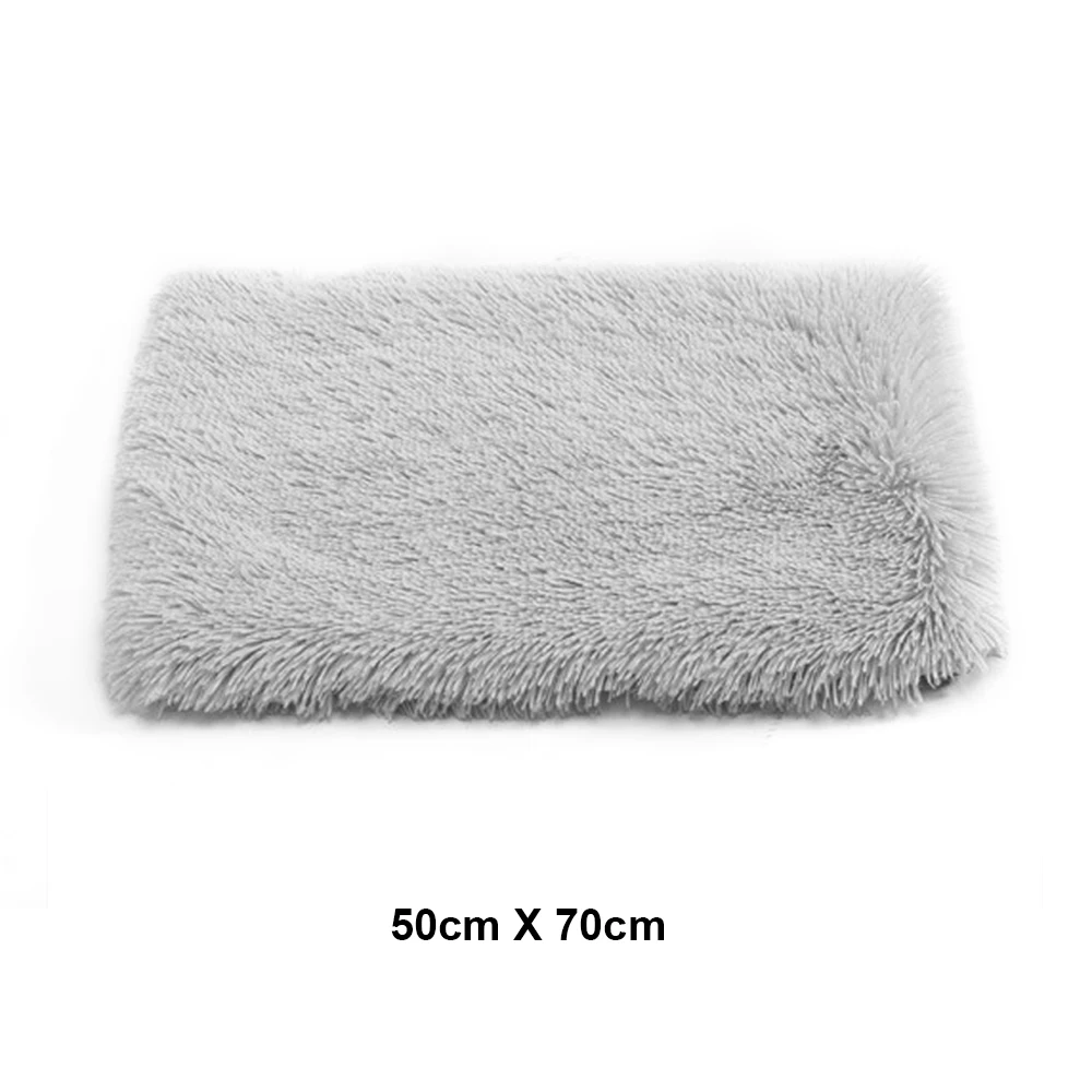 Pet Cushion House Warm Soft Fleece Winter Dog Bed Mat Puppy Cat Sleeping Bed Blanket Square Fluffy Long Plush
