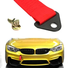 Sports Red High Strength Racing Tow Strap Set for Front Rear Bumper Towing Hook