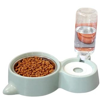 

Pets Feeders Food Water Fountain Cat Dispenser Plastic Dog Two Bowl Dispensador De Comida Comedero Automatico Bestselling GG50ws