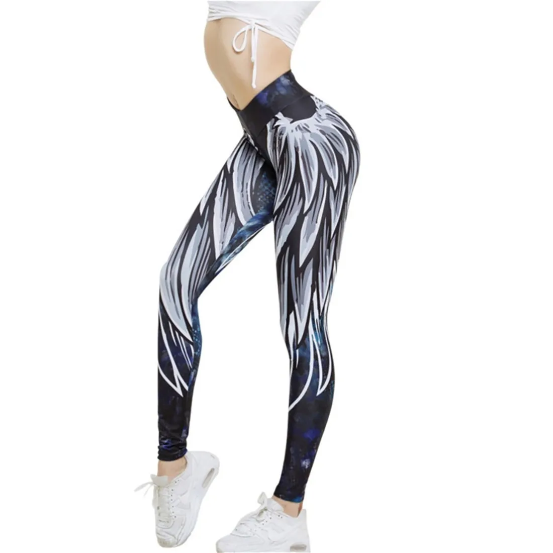 Harajuku 3D wing leggings for women 2018 push up sporting fitness legging athleisure bodybuilding sexy women's pants 1