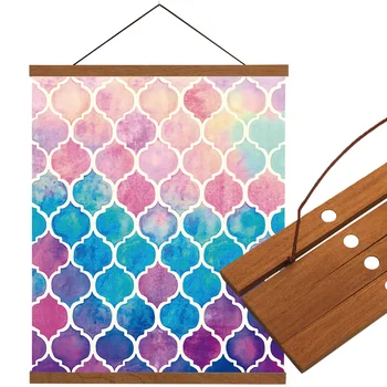 

Hanging Painting Color Morocco Geometric Checks Scroll Painting Living Room Wall Decoration Artwork Classic Scrolls Poster