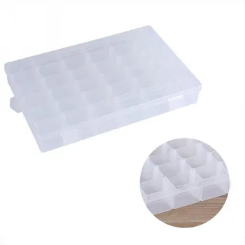 

36 Grid Transparent Plastic Storage Box Adjustable Divider Cosmetic Manager Medicine Earrings Beads Jewelry Storage Box Case