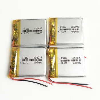 

Lot 4 pcs 3.7V 400mAh 403035 Lithium Polymer LiPo Rechargeable Battery For Mp3 DVD CAMERA GPS PSP bluetooth speaker electronic