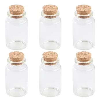 

6pcs 120ml Spice Jars with Cork Lid Glass Bottle Kitchen Storage Container for Scented Tea Coffee