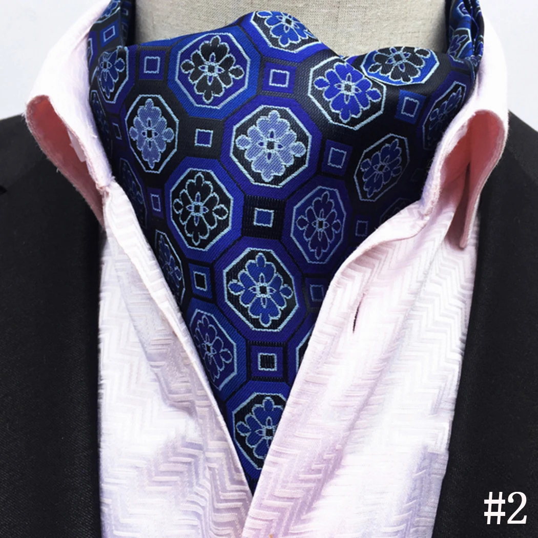 Аскотские галстуки для мужчин, свадебные узорчатые Галстуки, красные, серые, синие, черные жаккардовые Тканые Вечерние шарфы в деловом стиле