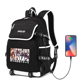 

Naruto pattern Large Capacity Casual Backpack with USB Charging Student School Knapsack for Teenage Mountain climbing backpack