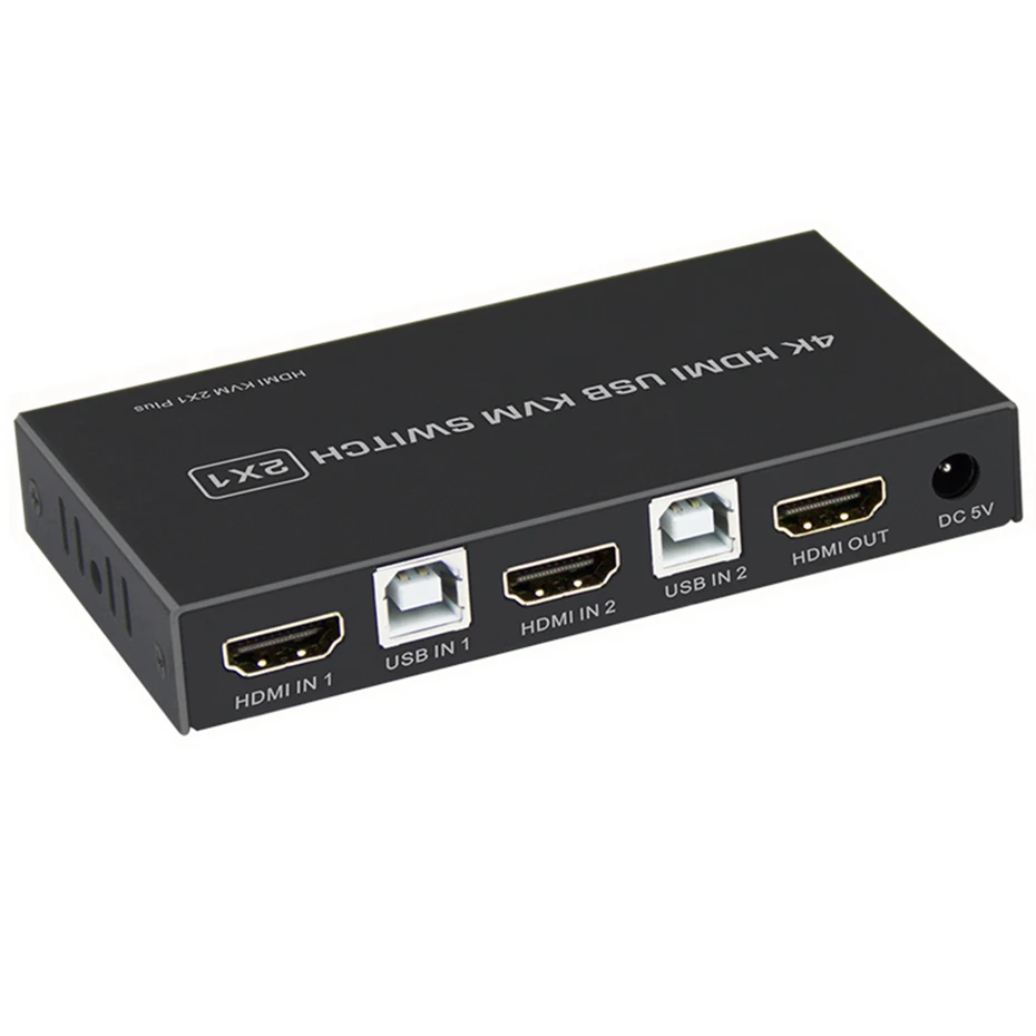 2 порта HDMI KVM переключатель 2X1 взаимный обмен данными между компьютером и периферийными устройствами HDMI KVM переключатель 4K с застежкой на пуговицу и провода управления для win10/8/7/vista и mac os