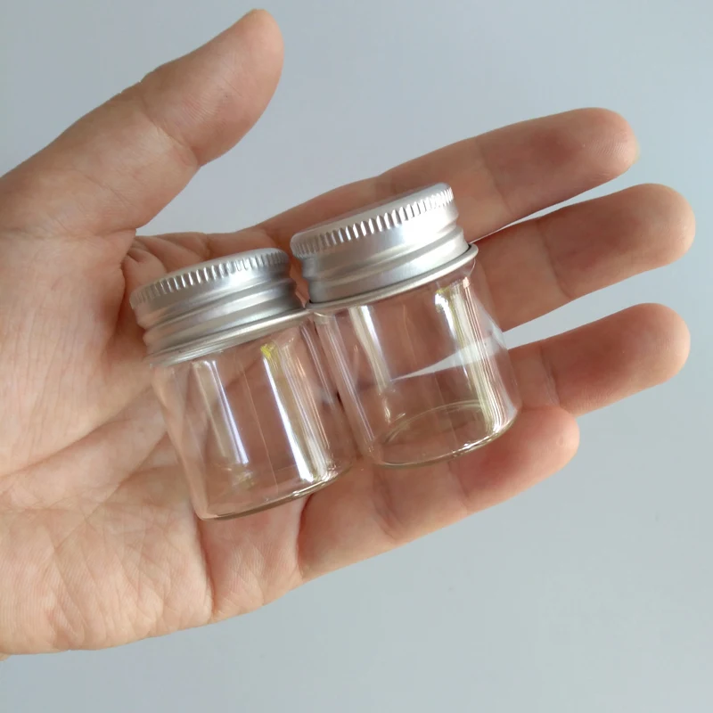 Glass Jar 15ml bottle with Sliver Screw cap 30*40mm Clear empty wishing bottle Home storage jar 30pcs/lot