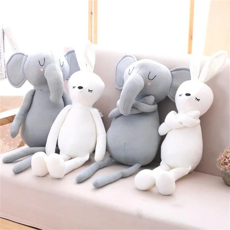

50cm Infant Plush Elephant rabbit Soft Appease Playmate Calm Doll Pillow stuffed kids toys Christmas birthday gifts