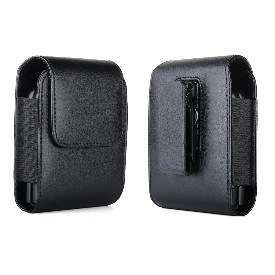 Deluxe PU Leather Belt Clip Holster Case Cover with Waist Bag Attachment