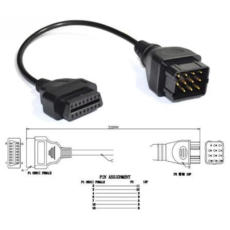 OBD для рентаута от 12 Pin до 16 OBD2 OBDII кабель автомобиля CDP грузовиков диагностический