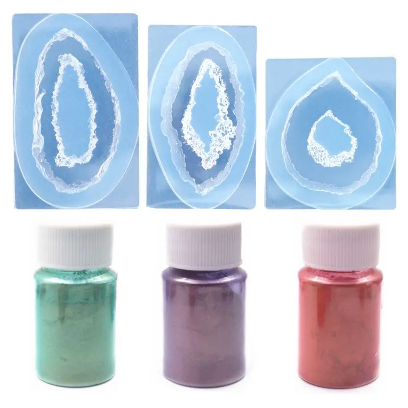 

UV Resin Crystal Epoxy Transparent Silicone Mold Flash Powder DIY Handmade Jewelry Making Set