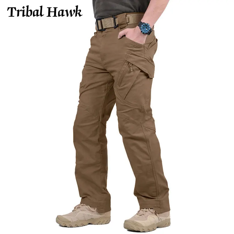 Men IX9 Pants Tactical Hiking Cargo Pants Hunting Multi-pocket Work Training Cotton Trousers Overalls Outdoor
