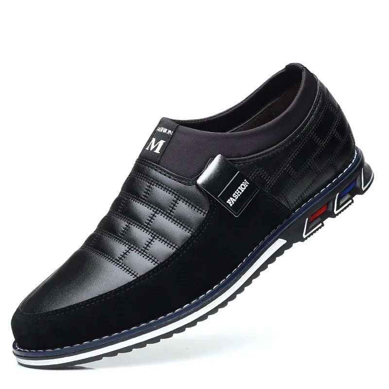 

Soft Comfortable Mens Casual Shoes Slip-on Flat Thick Sole Brand Male Footwear Fashion Man Driving Shoes Black Blue KA3798