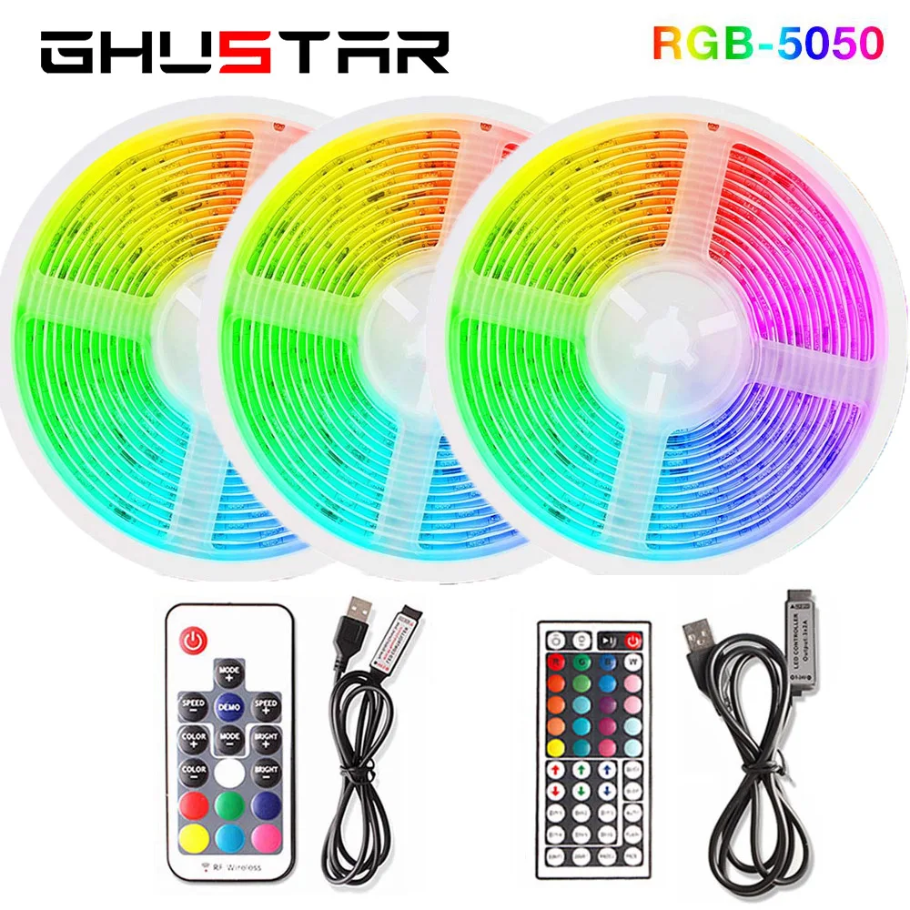 

Ambilight TV USB LED Strip Light 3m/2m/1m/0.5m Diode Tape 5v 5050 Band Luminous Neon Lamp RGB Ribbon Outdoor Tent Night Lights