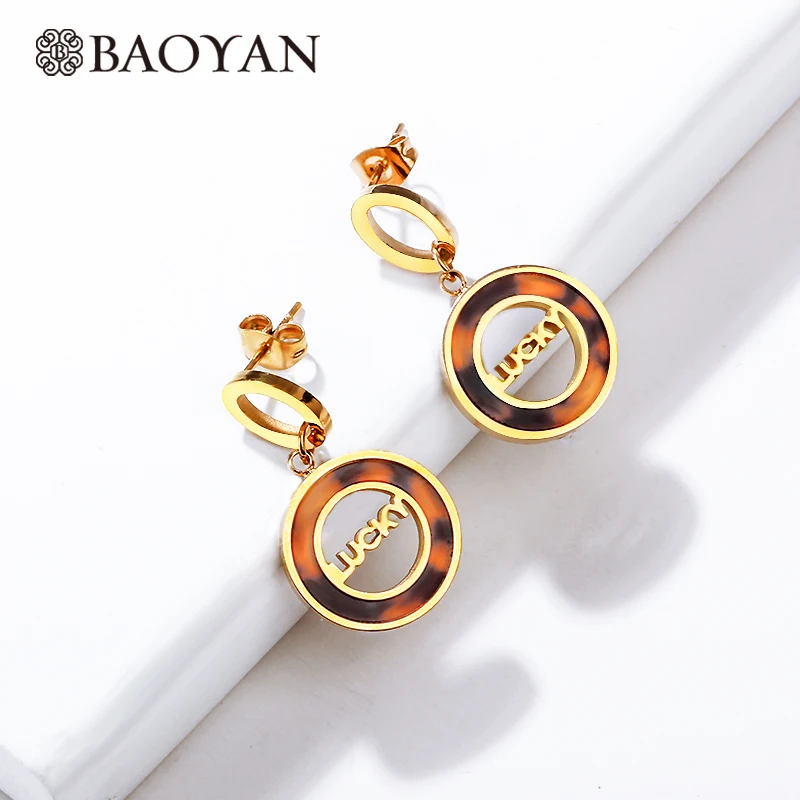 Baoyan женский костюм ювелирные изделия Femme модный Леопардовый Ювелирный Комплект из нержавеющей стали золотой цвет на удачу ожерелье с леопардом наборы для женщин