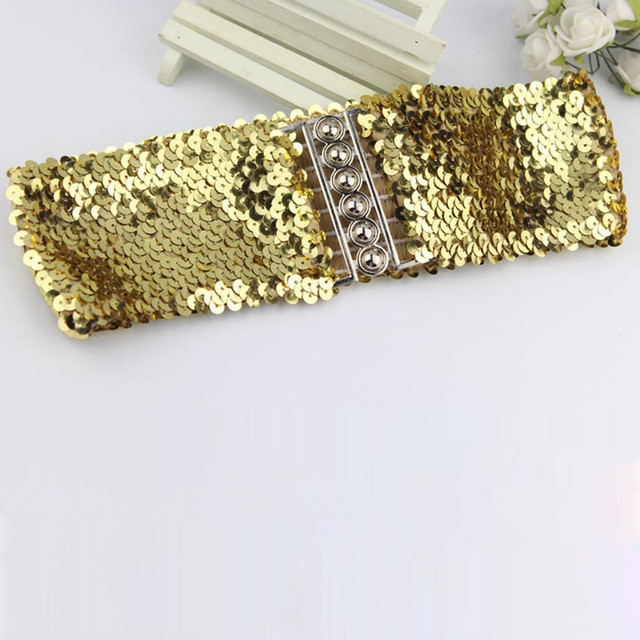 Gold Sequin Belt For Women Girls Luxury Designer Bling Bling Wide Belts For  Jeans Coat Sweater Party Dress Accessories | Daraz.lk