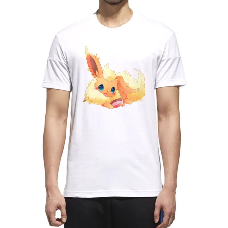 

MOUNTSHARP T Shirt Men Cotton Bao Kemeng Fire Elf Harajuku Short Sleeve Casual Style White Minimalist Polyester T Shirt Men