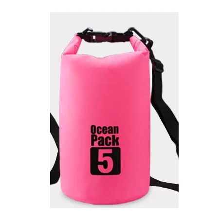 Pink-5L ПВХ Водонепроницаемый сухой мешок 2L 5L 10L 20L 30L Открытый Дайвинг Складная Мужская Женская пляжная сумка для плавания рафтинг река океан рюкзак - Цвет: Pink-5L