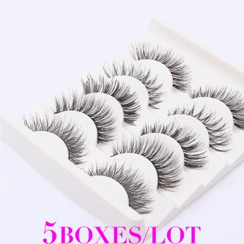 

25 Pairs 3D Faux Mink False Eyelashes Handmade Luxurious High Volume Natural Wispies Soft Fluffy Lashes Pack