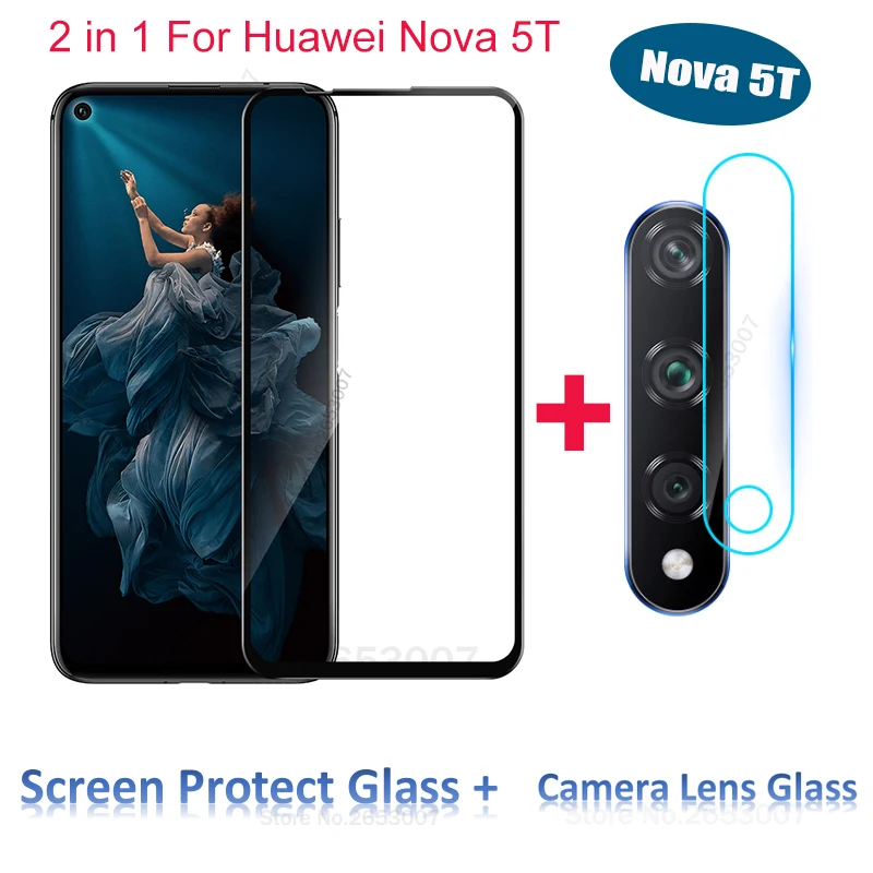 Закаленное стекло для объектива камеры 2 в 1 Защитное Huawei Nova 5 T 6 26 дюйма стеклянный
