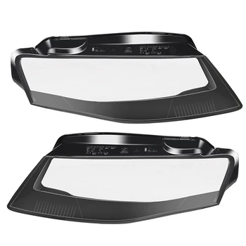 

1Pair Front Left&Right Car Headlight Lens Light Cover For A4 B8 2008-2012