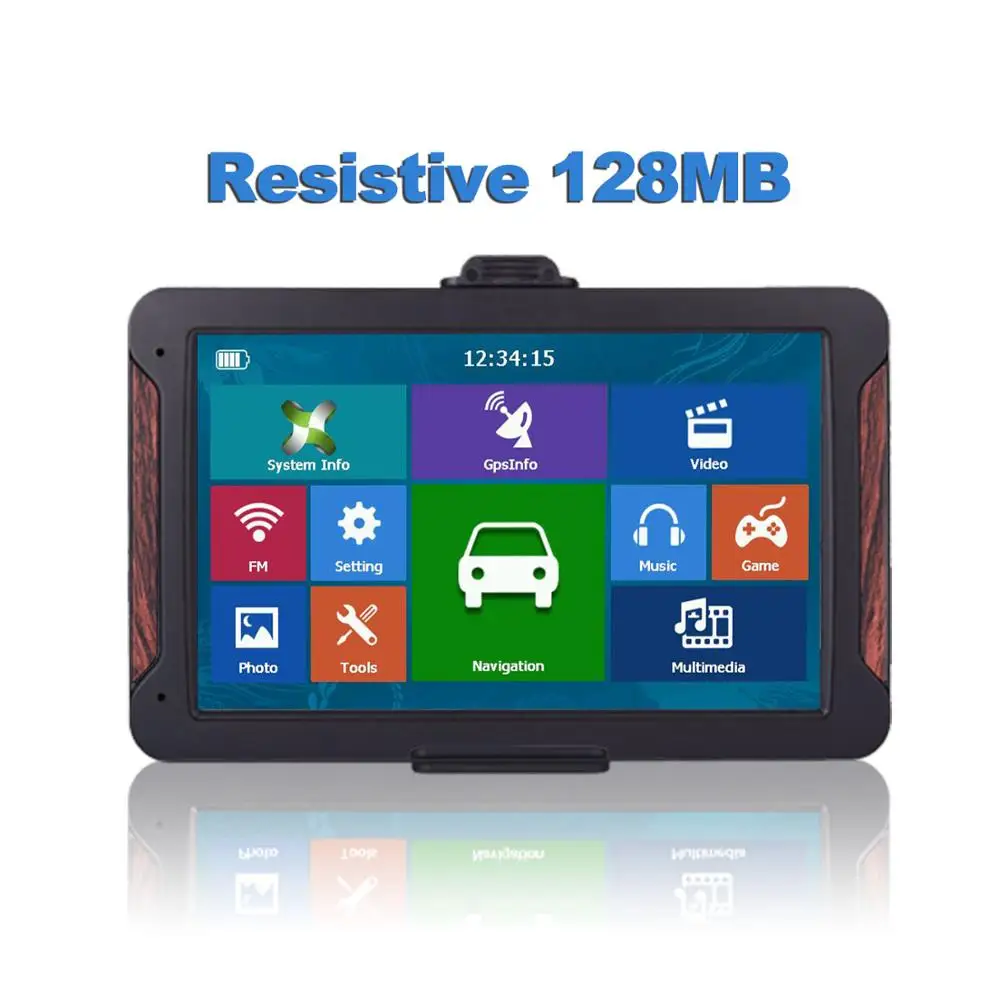710H Катарина 7 дюймов 8G 256MB емкостный автомобильный gps-навигатор Bluetooth Европа карта автомобиль gps грузовик карта - Размер экрана, дюймов: Resistive 128MB