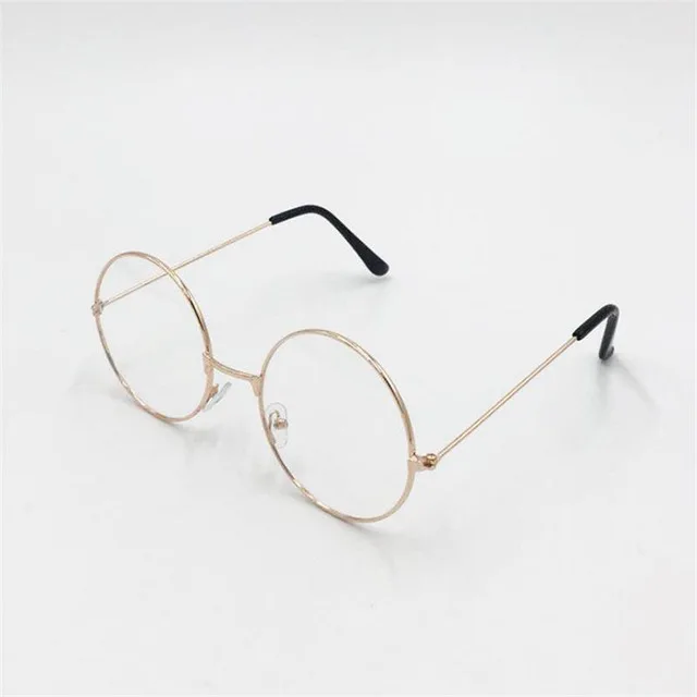 rose gold COOLSIR, новинка, Классические винтажные очки, оправа, круглые линзы, плоская близорукость, оптическое зеркало, простая металлическая оправа для женщин/мужчин - Цвет линз: rose gold