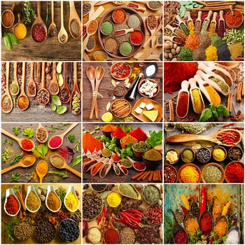 

HUACAN Paint By Number Food Drawing On Canvas DIY Pictures By Numbers Kits For Kitchen Room Hand Painted Painting Home Decor