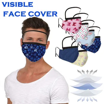 

Adult Zip Washable Reusable Face Mask And Detachable Eye Shield mascarillas Mouth-muffle Health Care Face Mouth Mask Маски