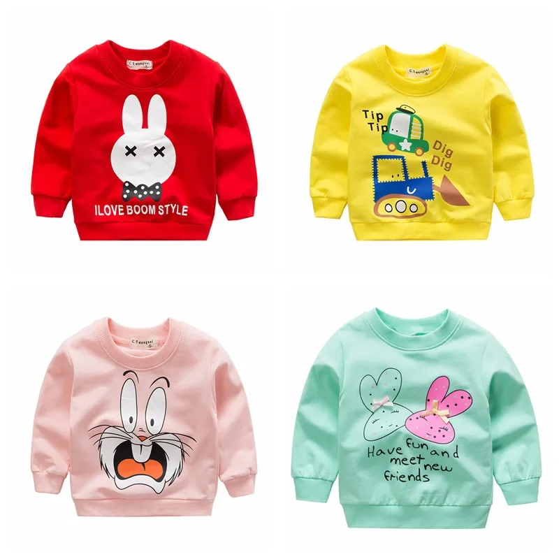 

Retail Infant's Clothing Cartoon Pattern Boy's T-shirt Long Sleeve Baby Girls' Tops