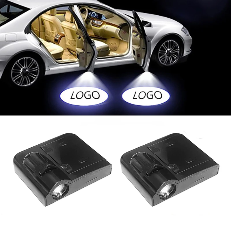 1 шт. на заказ беспроводной Автомобильный Дверной светильник с логотипом