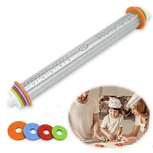 40 шт. Регулируемая нержавеющая Скалка со съемным толстым кольцом для теста ролик для выпечки печенья Chapati тесто для выпечки, пиццы