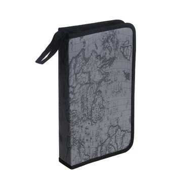 

Gray World Map Pattern CD VCD DVD Discs Storage Case PVC Bag