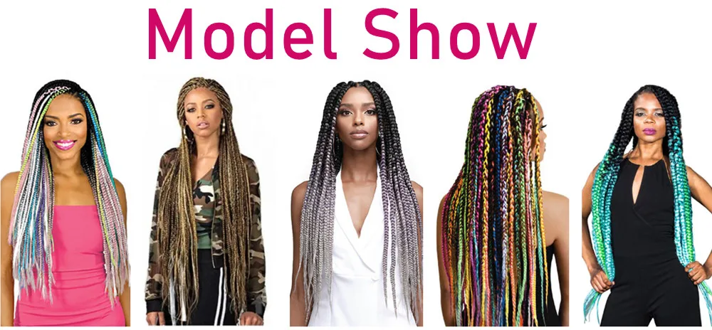 YXHAIR 100g 48 Inch Synthetic Jumbo Box Braids Expression Crochet Hair Extension for Women Pre Stretched Yaki Ombre
