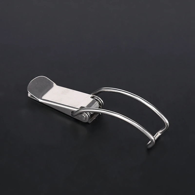 Furniture hardware toggle latches jewelry box hasps decorative latches Stainless steel spring hasp 304 stainless steel box cabinet spring lock hasp transport box tower buckle
