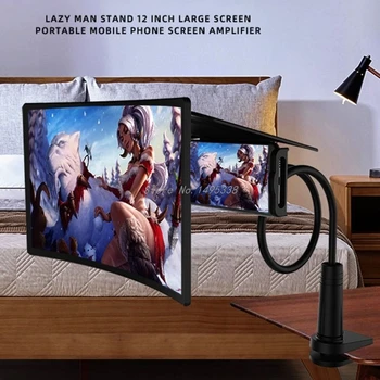 

Universal 12 inch Mobile Phone Screen Amplifier Multifunction Desktop Bed Lazy Bracket Curved Screen Amplifier Holder Dropship