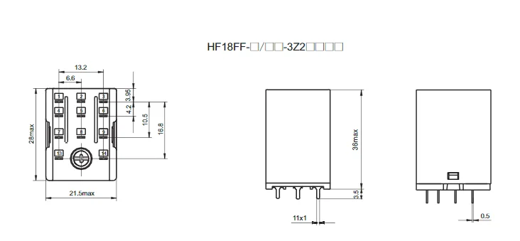 HF18FF JQX 18F pcb Промышленный контроль промежуточное реле DC 12V 24V 220V 2Z2 8PiN HONGFA SONGLE OMRON MY2