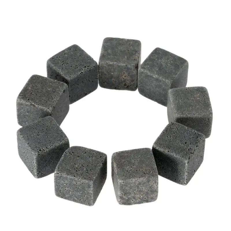 Hot Selling Whiskey Ice Wine Stone 9pcs Natural Whiskey Refrigerated Stone Cooler Ice Drink Cube Gift