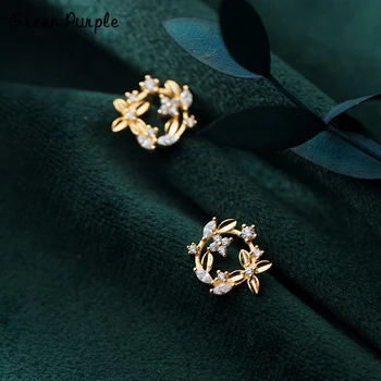 

925 Silver Flower Earrings Korean Earrings Minimalism Jewelry Bohemian Brincos Pendientes Vintage Charm Gold Earrings for Women