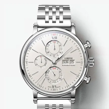 Роскошные брендовые швейцарские мужские часы LOBINNI, вечный календарь, автоматические механические мужские часы с сапфировым кожаным ремешком, relogio L13019-8 - Цвет: Item 7