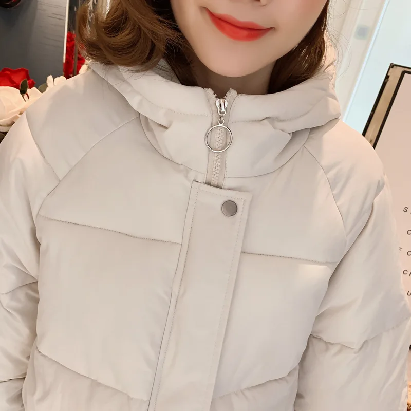 Хлопковая стеганая одежда с капюшоном, женская зимняя новая стильная пуховая куртка в Корейском стиле, хлопковая стеганая одежда, свободная стеганая куртка, Thi