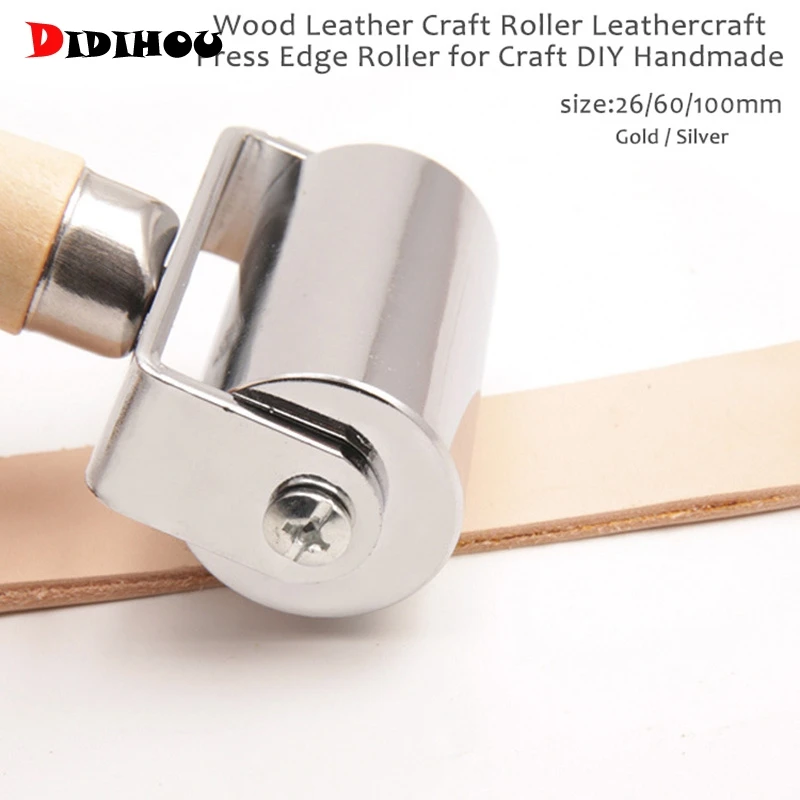 Leathercraft Edge Creaser Sandalwood Wooden Handle Fan-Shaped Edge Roller Hand-Made Leather Rolling Press DIY Tool 1mm Leathercraft Edge Creaser Sandalwood Wooden Handle Fan-Shaped Edge Roller Hand-Made Leather Rolling Press DIY Tool 1mm