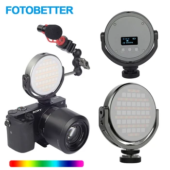 

FOTOBETTER Mini RGB LED Video Light Round Full Color Adjustable Photography Fill Light For Canon Nikon with Extend Magic Arm