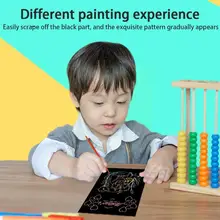 

Scratch Art Painting Paper Card Christmas Mother's Board Scratch Day Color Education Father's Rainbow Art DIY Day Toy Drawi W2F0